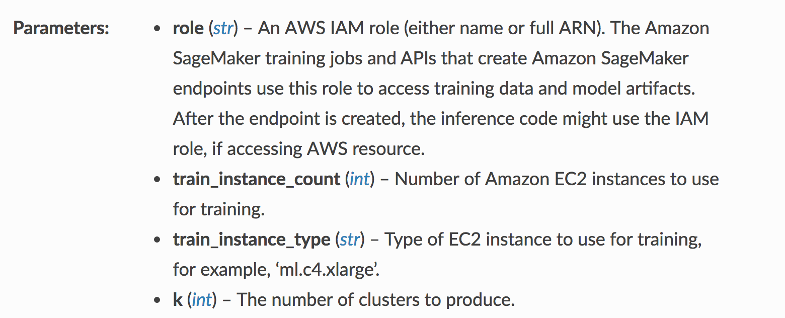 Some parameters in the KMeans documentation