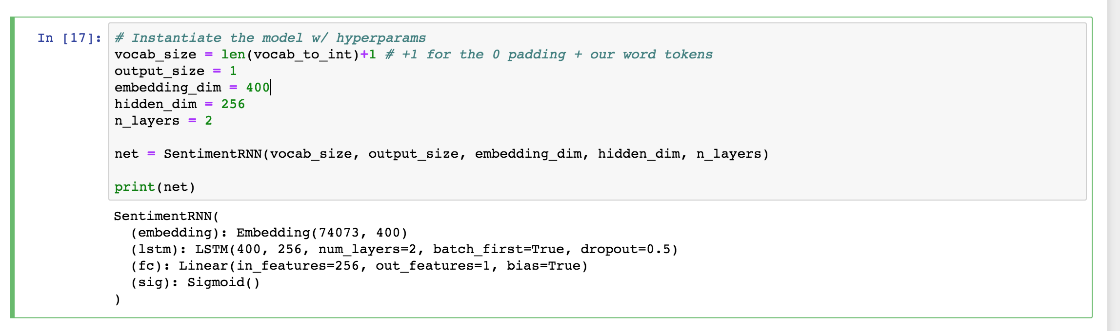 Model hyperparameters